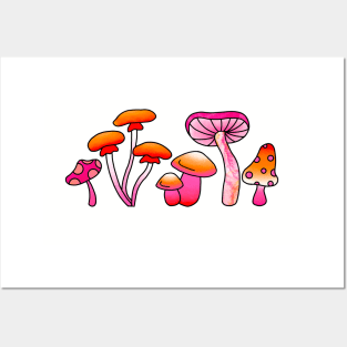 Lesbian pride flag mushrooms Posters and Art